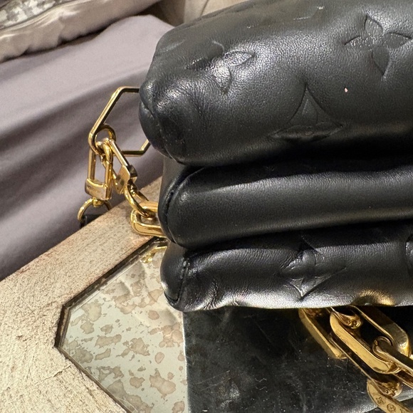 AUTHENTIC Louis Vuitton Coussin PM Handbag Lambskin Black Gold 🖤💛 - Picture 11 of 11
